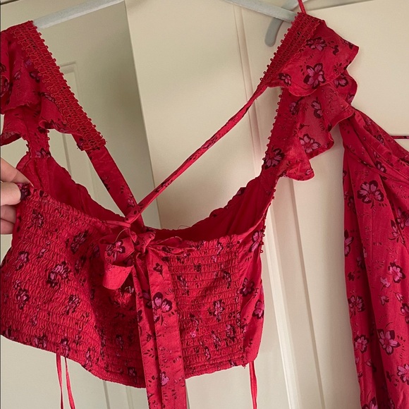 Free People Red Floral Top and Dress Set - Picture 2 of 4